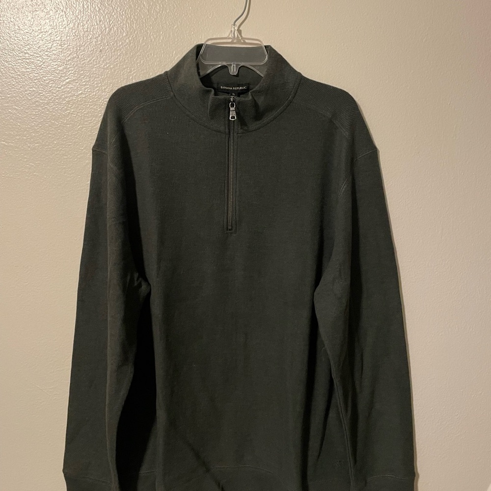 Banana Republic Green Quarter Zip Sweater